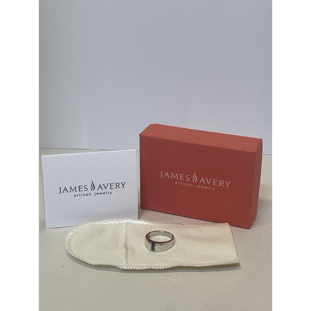 James Avery Sterling Silver 925 Blue Topaz Meridian Ring Size 5 Retired w/ Box